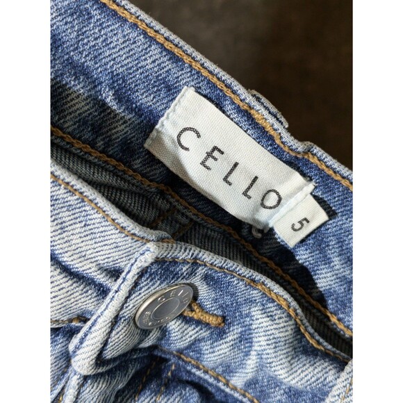 Distressed Ripped Straight Leg Jeans Women's Size 5 Grunge Raw Hem Light Wash - Picture 8 of 9